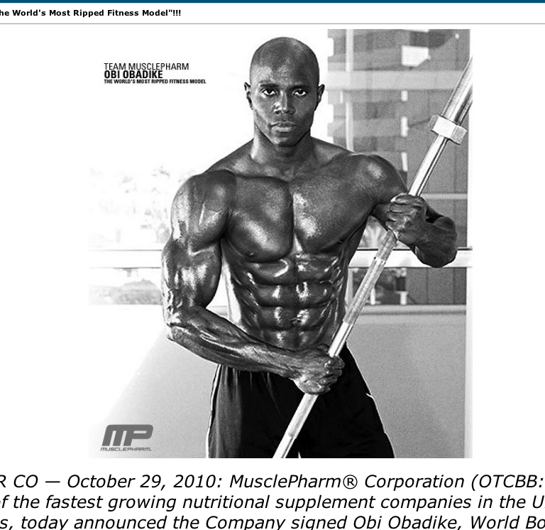 Top Fitness Model and WBFF World Champion Obi Obadike is new MusclePharm sponsored athlete