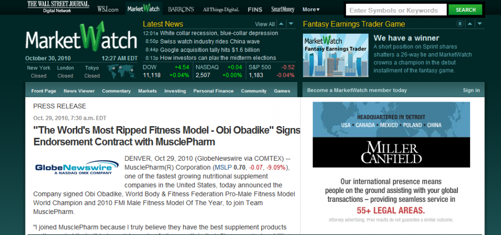 marketwatch press release